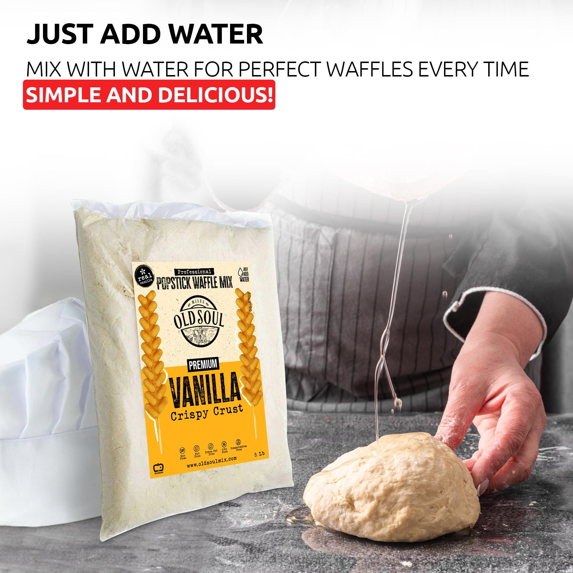 MIXES OLDSOUL OldSoul Professional Popstick Waffle Mix | Stick Waffles Dough Mix | Vanilla Flavor | 112 Waffles | 5 Lbs (5 Lbs, Traditional)