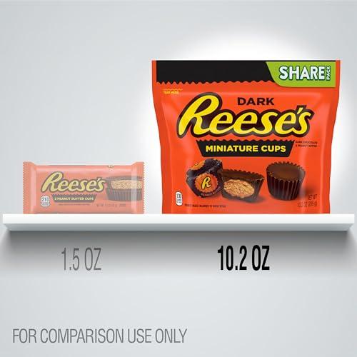 HERSHEY'S REESE\'S Miniatures Dark Chocolate Peanut Butter Cups, Candy Share Pack, 10.2 oz