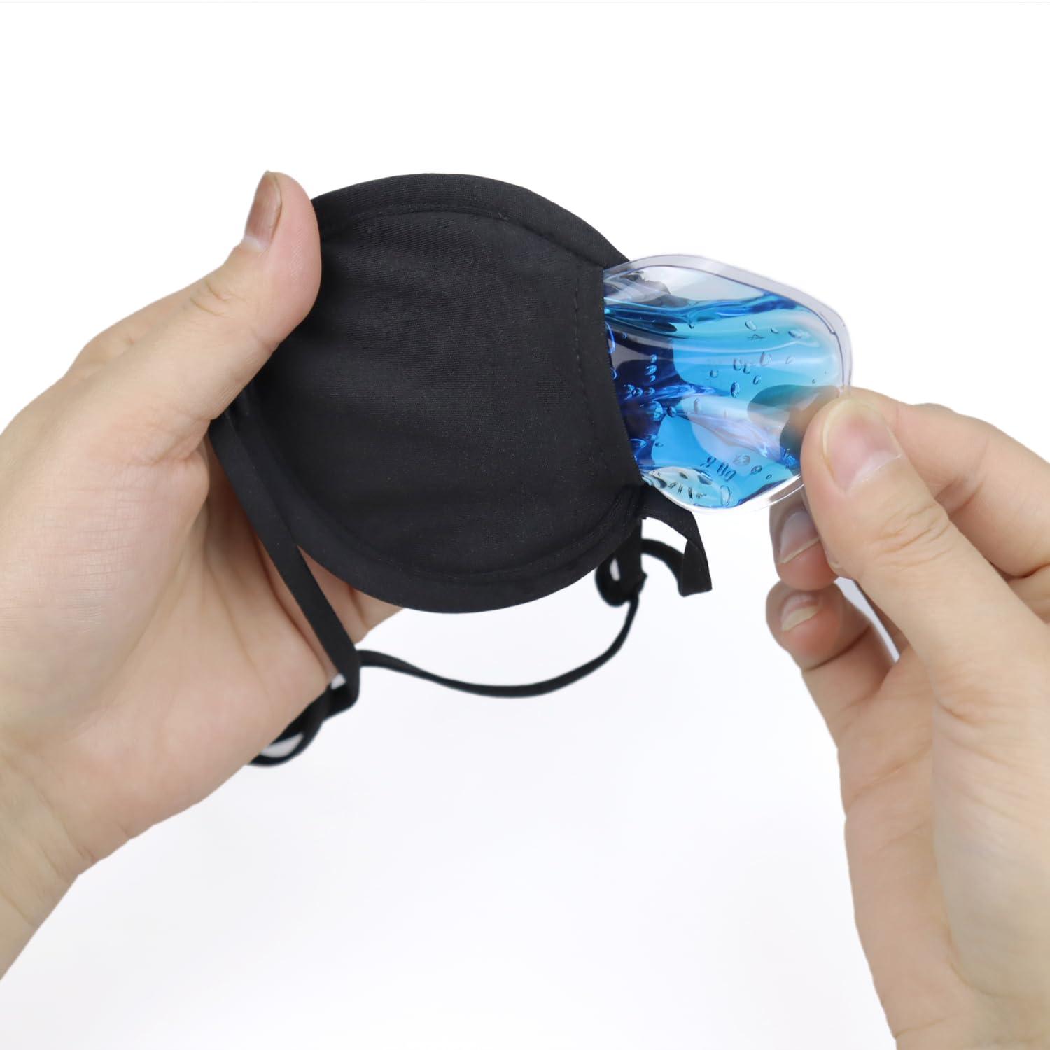 pinklilycare 2 Pack Cooling Eye Patches for Puffy Eyes Eye Compress Ice Eye Patch Single Eye Mask Medical One Eye Cover Cold Hot Therapy Lazy Eyes After Surgery for Amblyopia Astigmatism