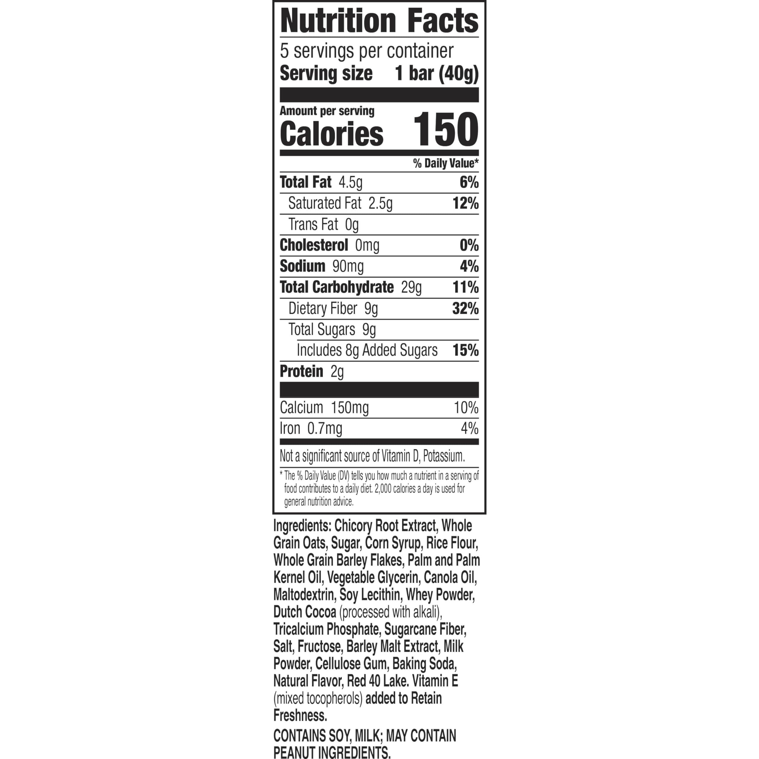 Fiber One Fiber One Chewy Bars, Oats & Chocolate Strawberry Fiber Snacks, 5 Count, 7 oz (Pack of 2)