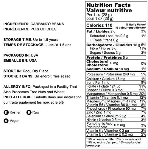 Food to Live Food to Live Garbanzo Bean Flour, 1 Pound Finely Milled Chickpea Flour, Raw, Vegan, Kosher, Bulk, Good Source of Protein, Fiber, Folate, and Copper. Great for Cooking and Baking. Made in USA