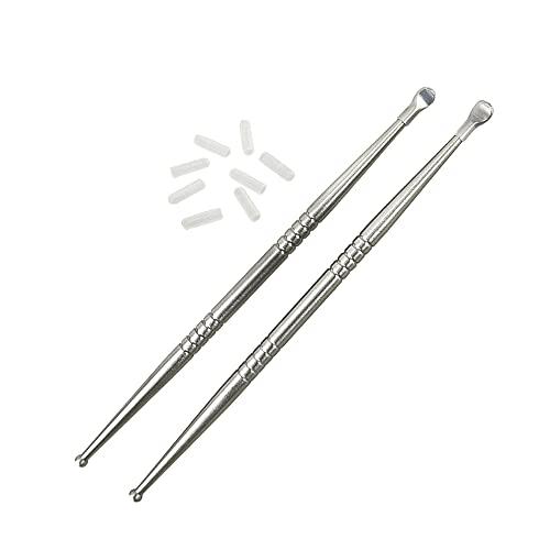 airgoesin Airgoesin 2pcs Tonsil Stone Removal Pick Tonsillolith Premium Tool Stainless Steel Oral Cleaner with 10 Soft Silicone Caps