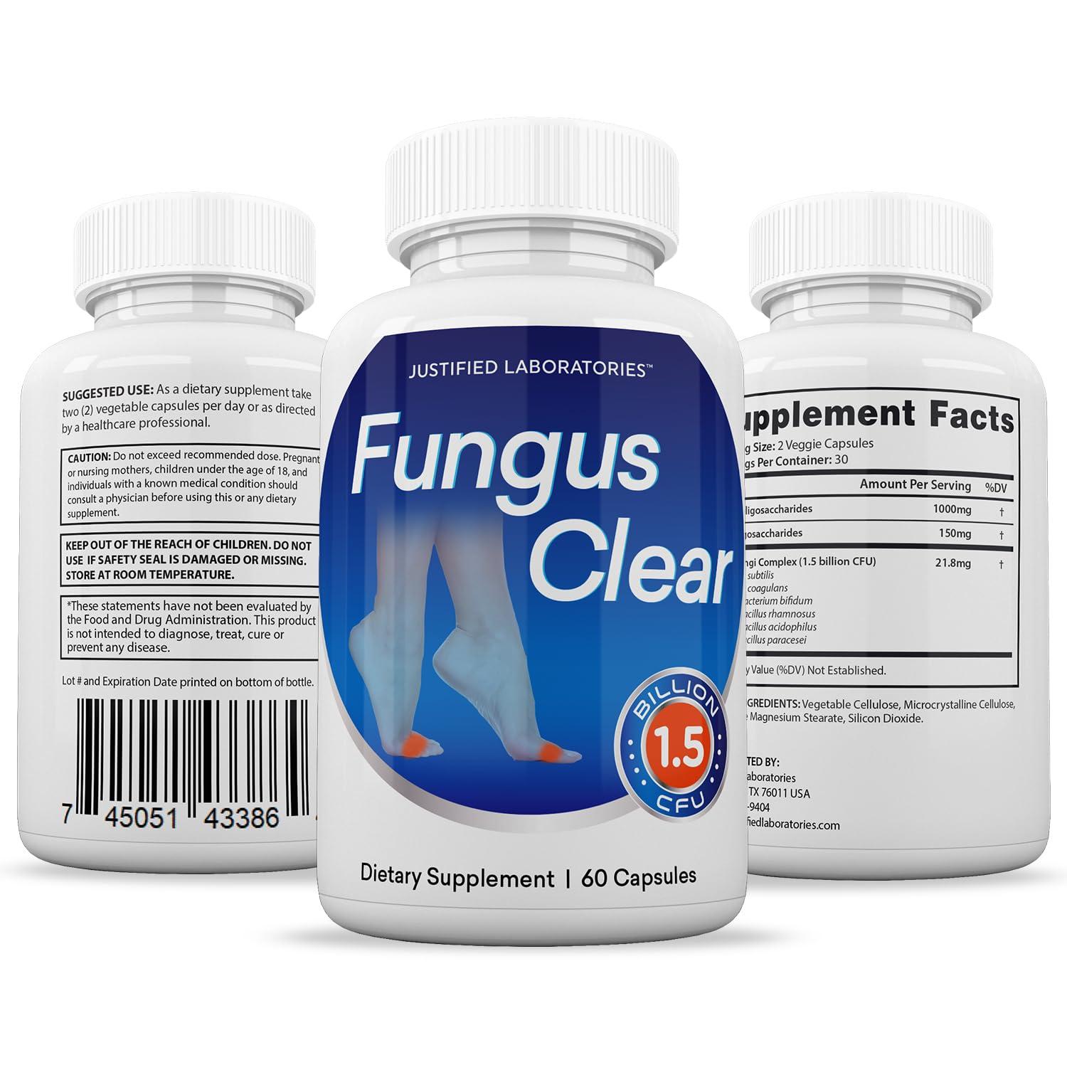 Justified Laboratories Justified Laboratories (2 Pack) Fungus Clear 1.5 Billion CFU Probiotic Pills 120 Capsules