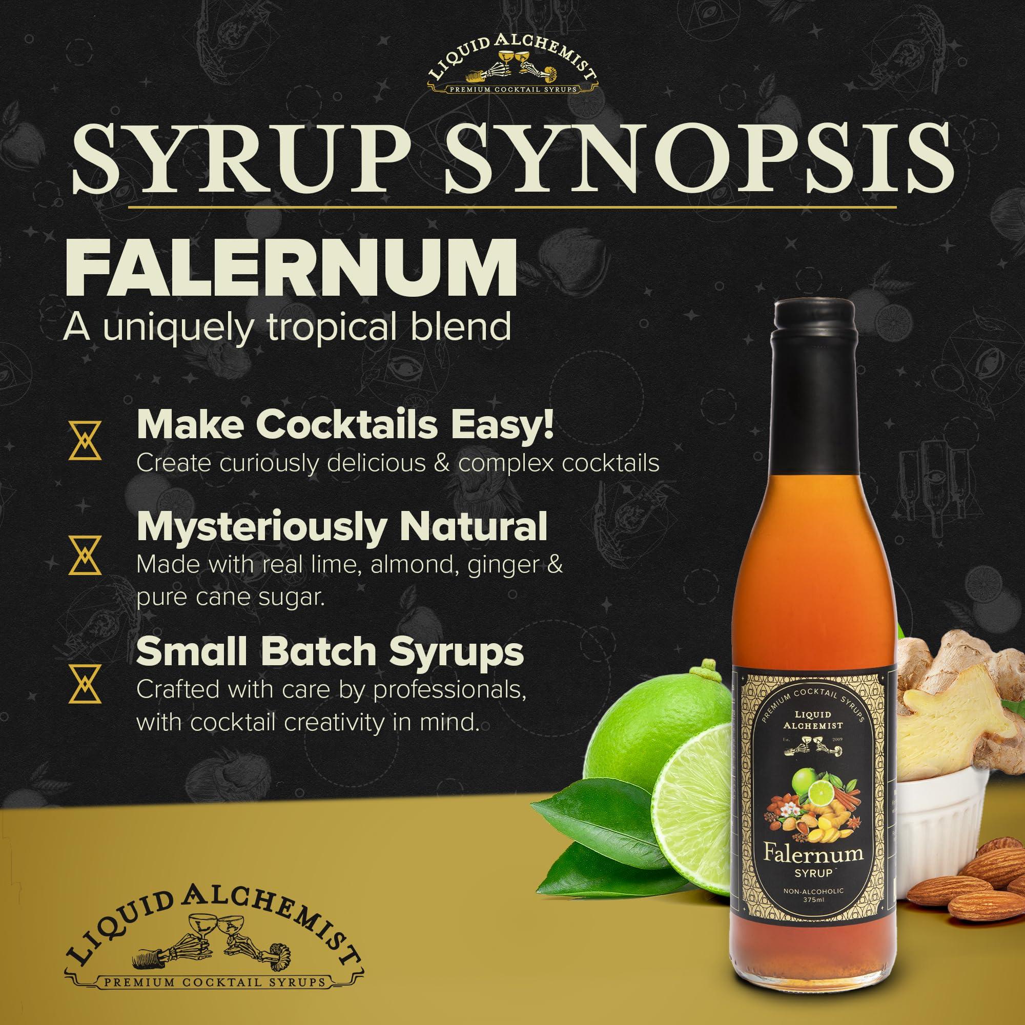 Liquid Alchemist Liquid Alchemist Falernum Syrup for Cocktails - Real Ingredients Make our Falernum Cocktail Syrup a Great Mixer for any Tiki Cocktail - Our Mixer is Non-GMO Gluten Free & Vegan (12 oz)
