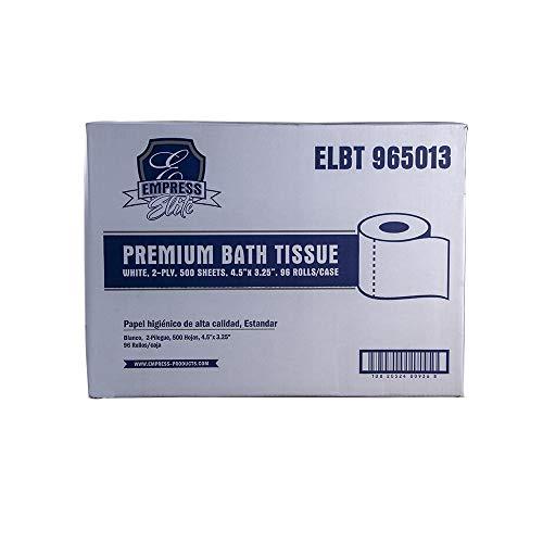 Empress ELBT 965013 Empress Elite Premium Bath Tissue White 2 Ply 4.5\" x 3.25\" 500 Sheets 96 per case