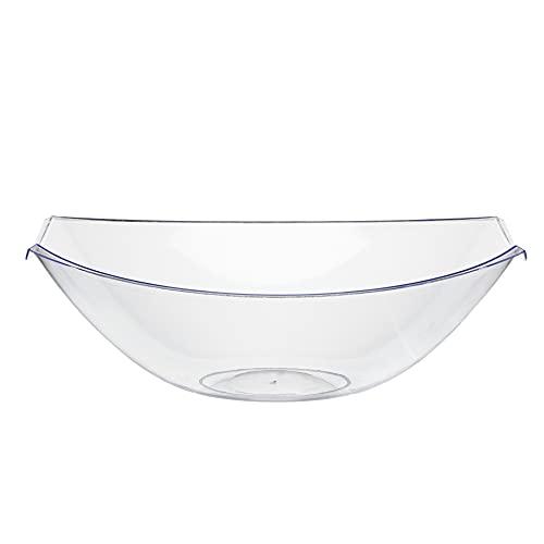 Exquisite Exquisite Pack Of 8 Disposable Plastic Serving Bowls Plastic For Parties Oval | 112 Oz Clear Plastic Bowls For Parties I Disposable Serving Bowls For Salad Bar Buffet | Serving Bowl For Candy & Chips