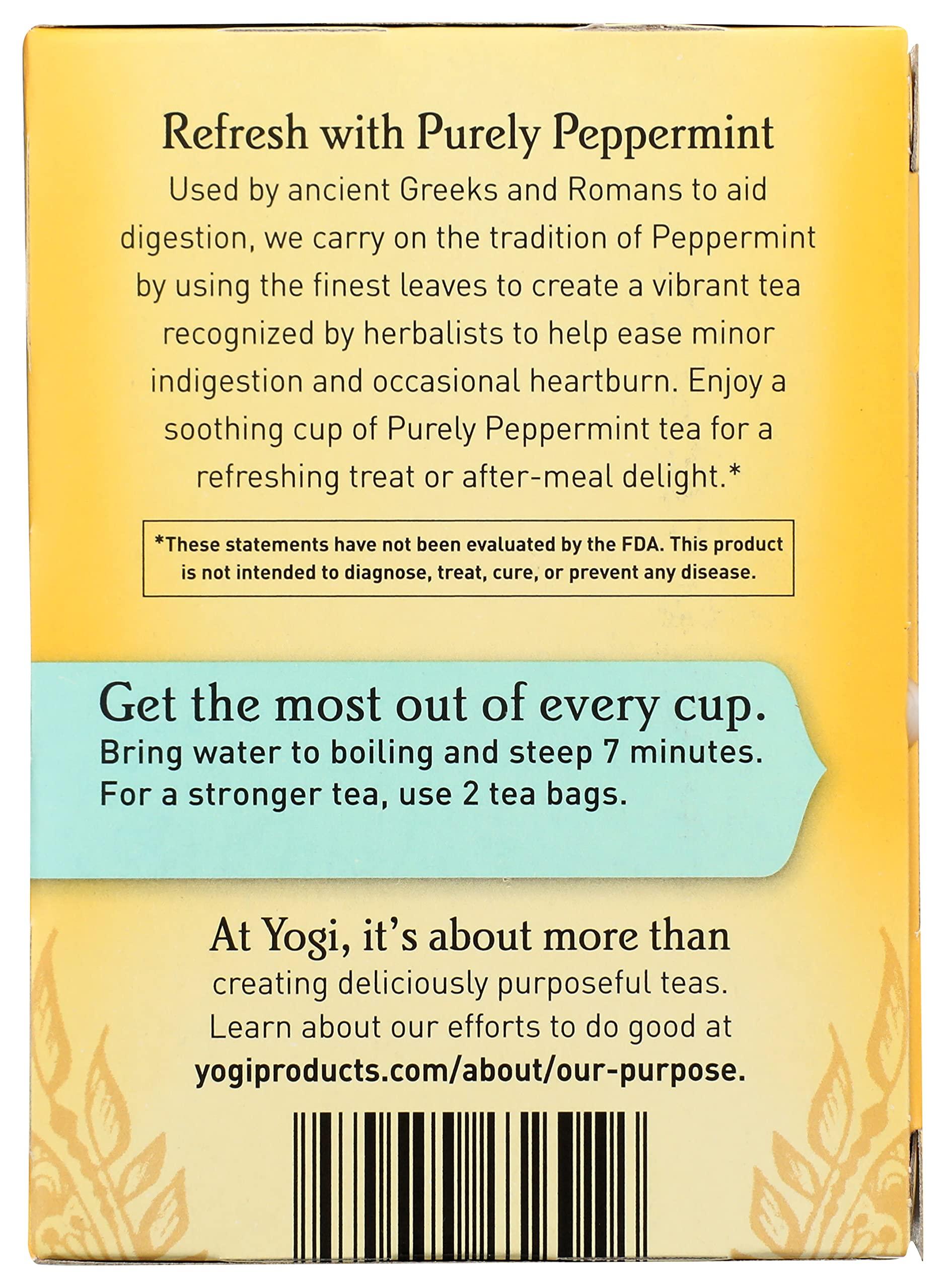 Yogi Yogi Purely Peppermint Tea 16BAGS NET WT 0.85OZ (24G)