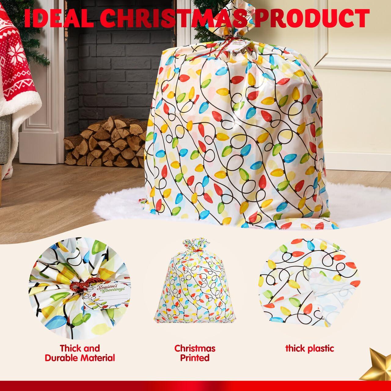 JOYIN JOYIN Christmas Jumbo Big Gift Bag 44 x 36, Large Size Plastic Giant Gift Bag for Huge Gifts, Christmas Season, Gift Giving, Holiday Presents or Decorations