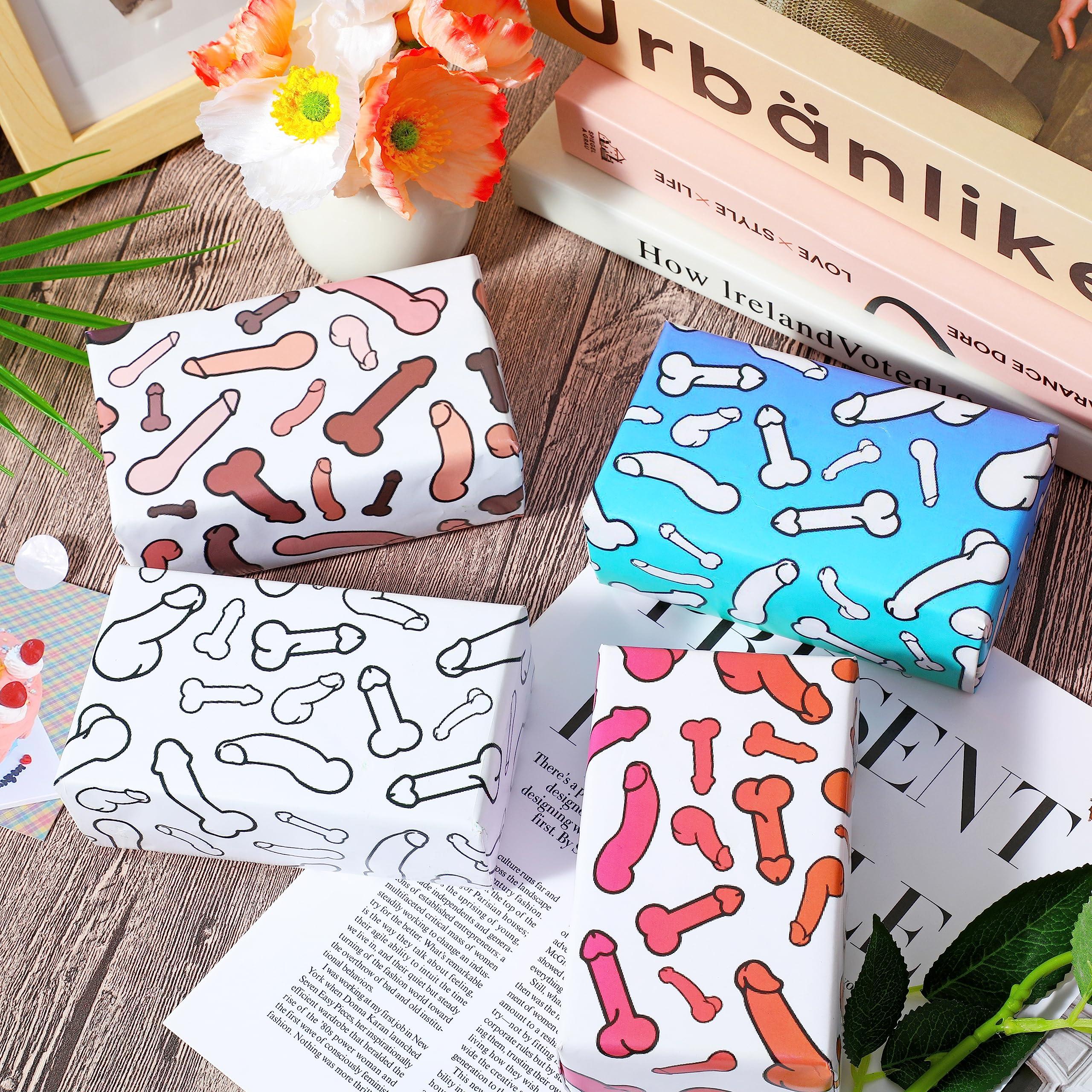 Dtiafu Dtiafu Funny Wrapping Paper for Women Men - 8 Sheets Rude Gift Wrapping Paper for Birthday Bridal Shower Anniversary - 20 x 28inch Per Sheet