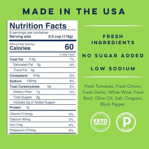 Yo Mama’s Foods Yo Mama\'s Foods Keto Tomato Basil Pasta Sauce - Pack of (2) - No Sugar Added, Low Carb, Low Sodium, Vegan, Gluten Free, Paleo Friendly, and Made with Whole, Non-GMO Tomatoes