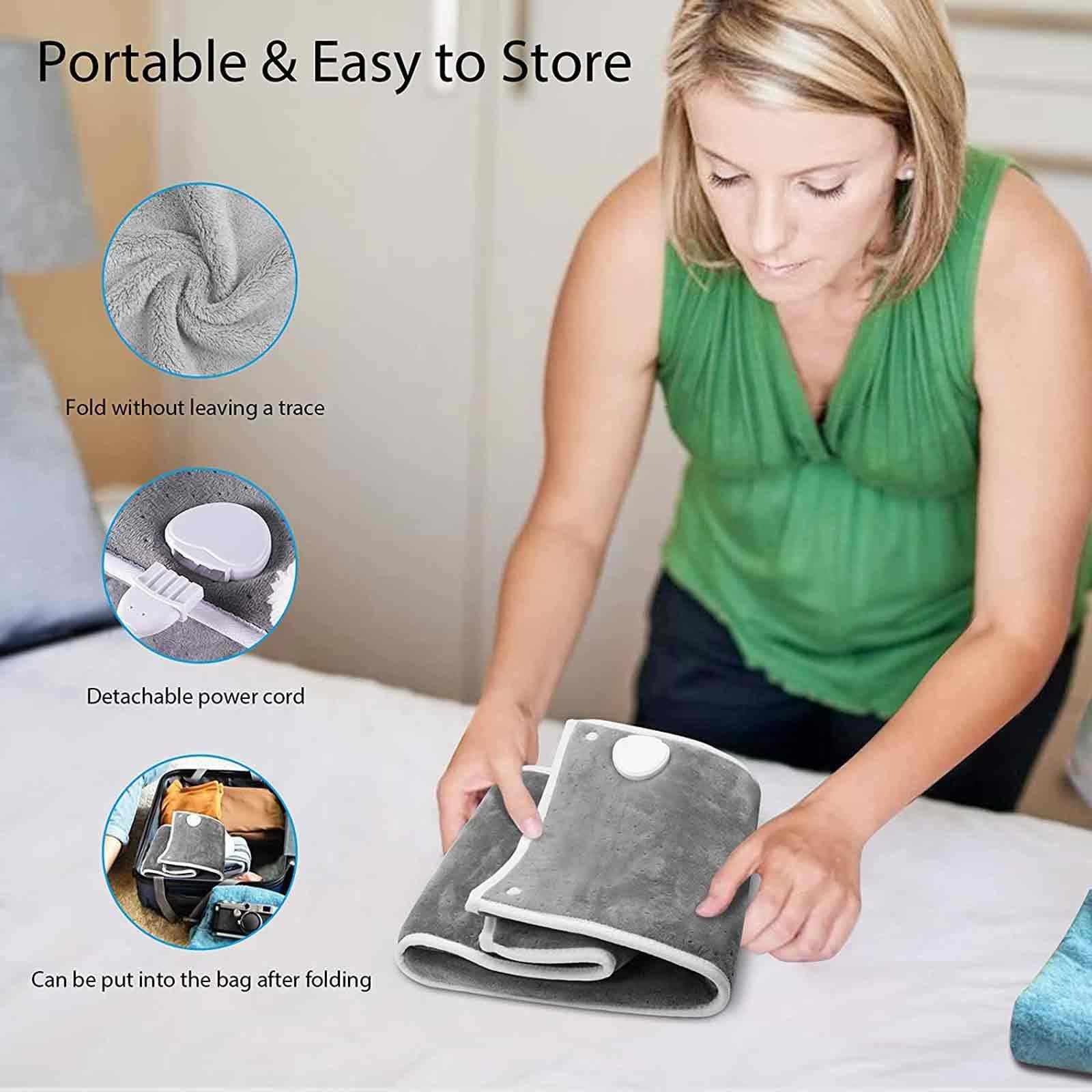 ZJTY Electric Foot Warmers, Foot Warmer Boots Heating Pad Relieve Foot Leg Pain and Soreness, Heated Foot Warmers with 6 Temperature Setting and 4 Timer Levels Setting, Machine Washable ( Color : Gray )
