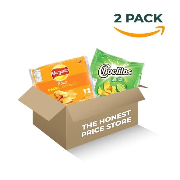 Fritos lay Papas Margarita De Pollo/Choclitos Sabor Limon 12 Packs de 27 grs c/u - Corn Chips Lime Flavor 12 Packs of 95 oz each. Original Combo The Honest Price Store.