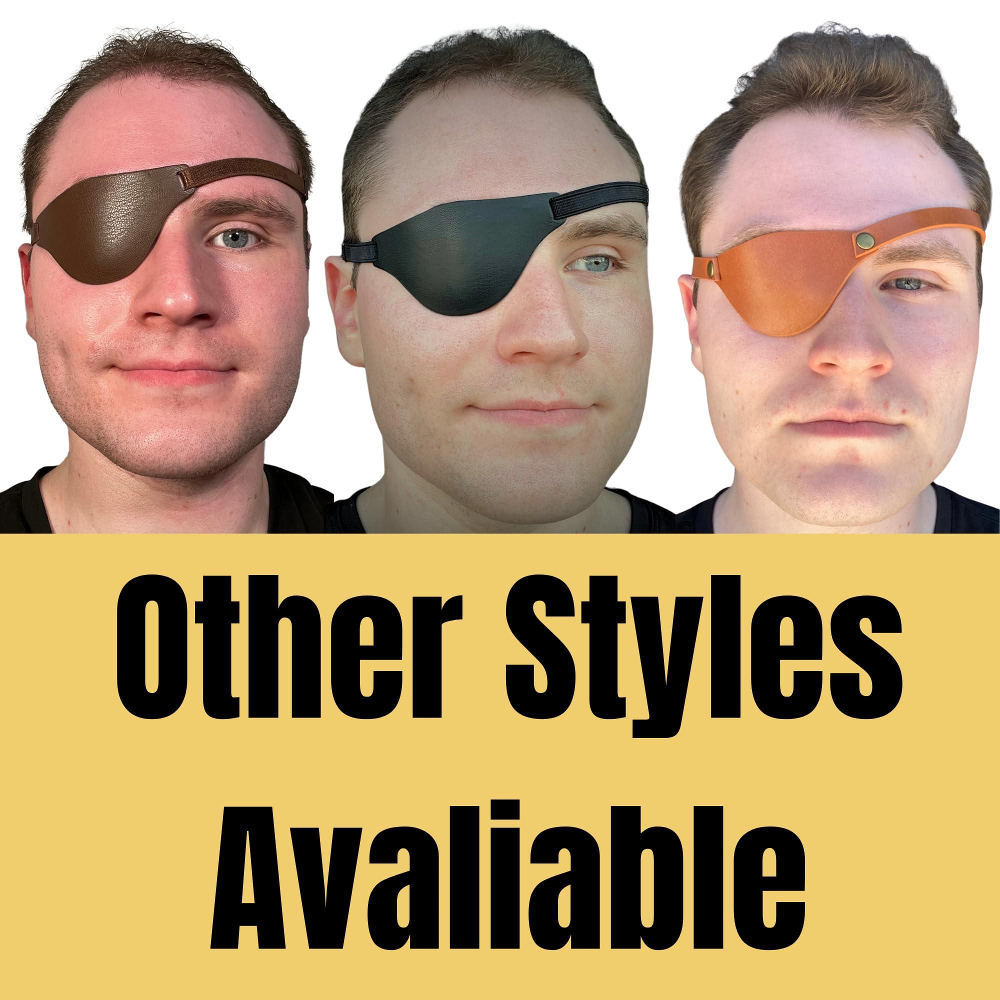 Extraordinary Commissary Extraordinary Commissary Black Leather Eye Patch for Adults - Adjustable Medical Eye Patches for Left and Right Eyes
