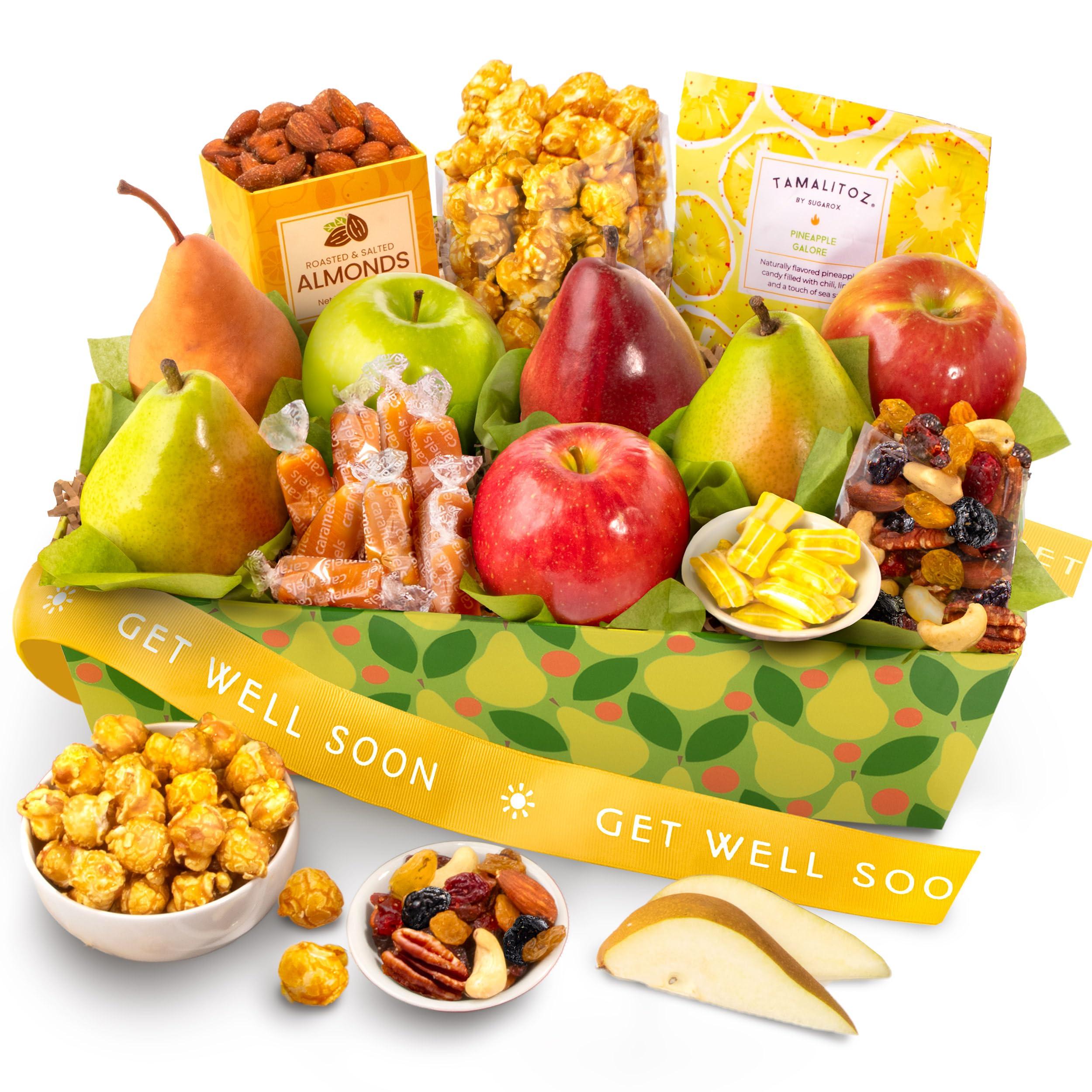 A Gift Inside A Gift Inside Get Well Soon Orchard Delight Fruit and Gourmet Gift Basket