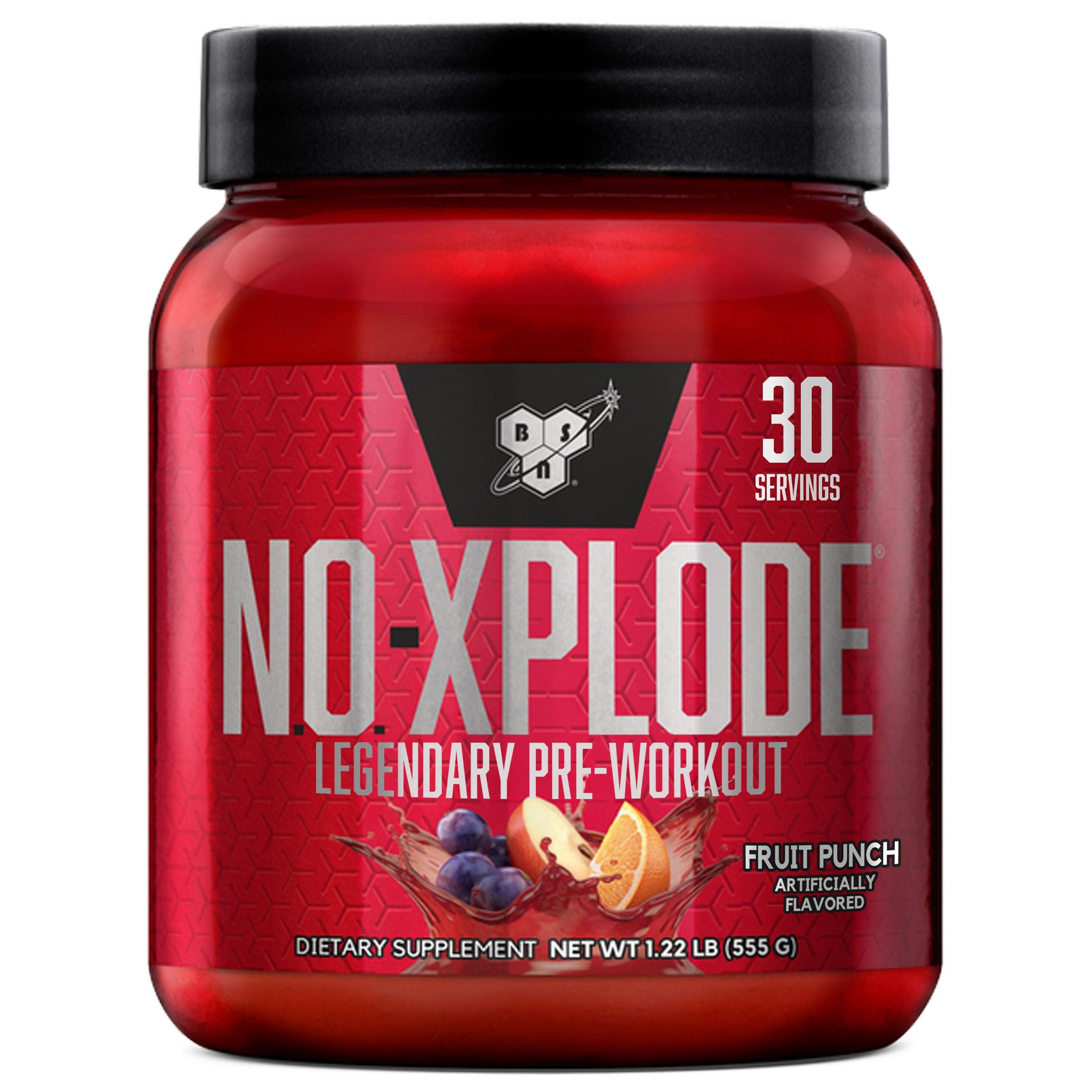 BSN BSN N.O.-XPLODE Pre Workout Powder, Energy Supplement for Men and Women with Creatine and Beta-Alanine, Flavor: Fruit Punch, 30 Servings