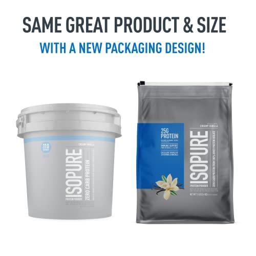 Isopure Isopure Zero Carb 100% Pure Whey Isolate Protein Powder, Lactose Free, Gluten Free, With Vitamins, Creamy Vanilla, 25g Protein Per Serving, 7.5 Lbs, 110 Servings (Packaging May Vary)