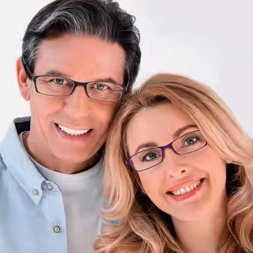 Generic Lightweight Reading Glasses for Women Men, Narrow Metal Frame Computer Readers, Blue Light Blocking Glasses (Color : Purple, Size : 1.0x)