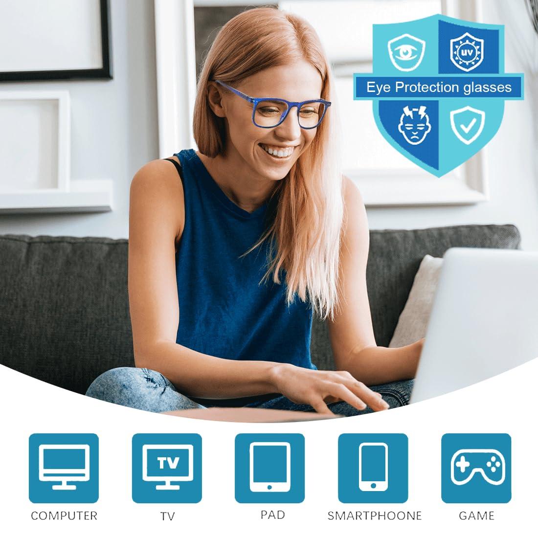 AOSM AOSM Blue Light Blocking Glasses, Blue Blocker Computer Glasses for Men Women, Anti Glare 400 UV & Eye Strain Fake Square Glasses