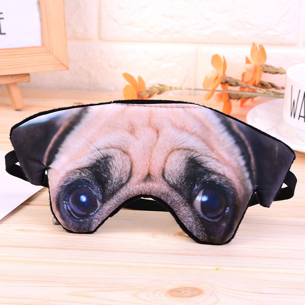 Healifty 3D Eye mask3D Dog Pattern Eye Mask Funny Shade Nap Cover Blindfold Sleeping Mask Eyepatch Sleep Goggles (Pug)