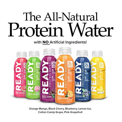 Ready Ready Protein Water, 20g of Whey Protein Isolate, Sugar Free, Lemon Ice, 12-Pack, 16.9 Fluid Ounces Each
