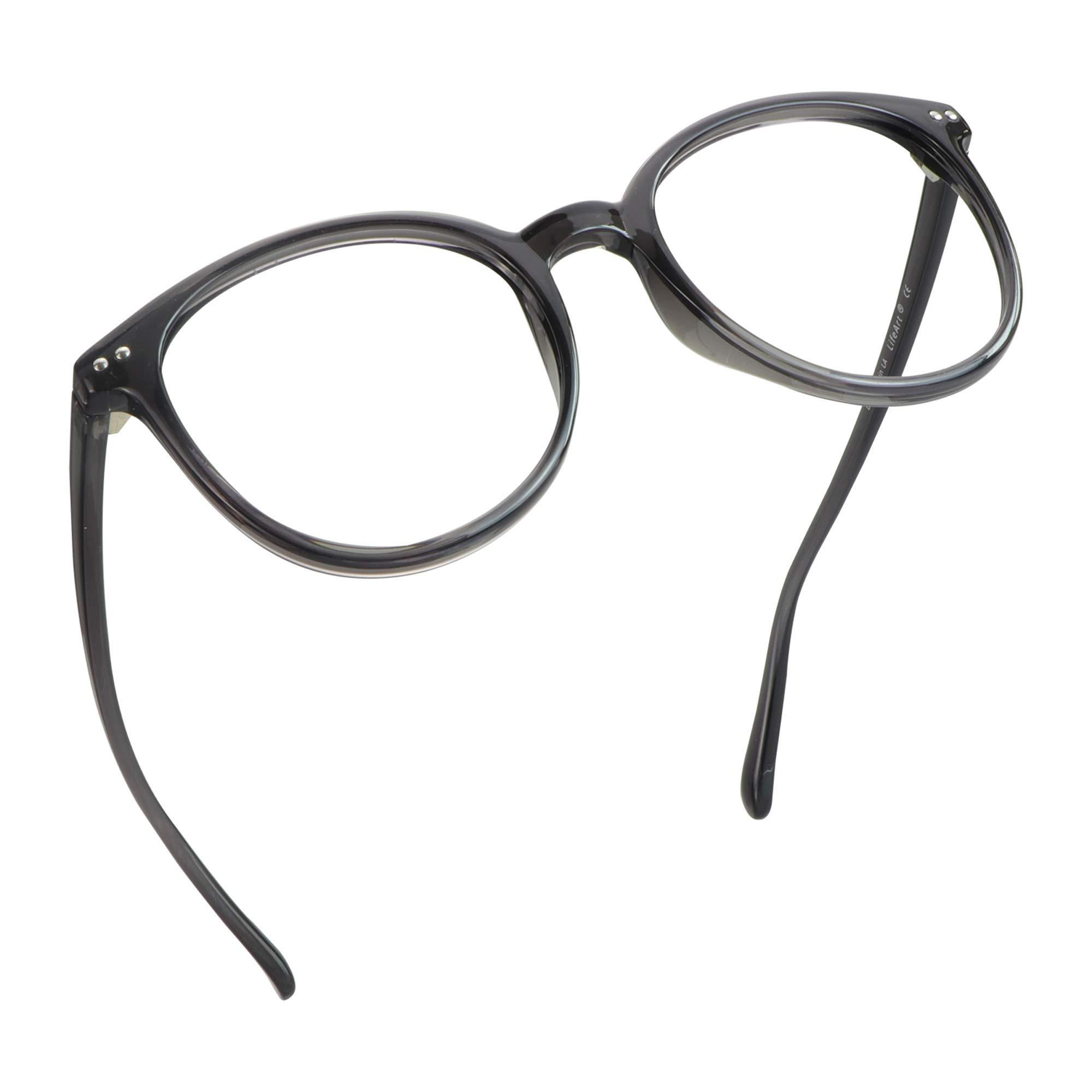 LifeArt LifeArt Blue Light Blocking Glasses, Anti Eyestrain, Computer Reading Glasses, Gaming Glasses, TV Glasses for Women Men, Anti Glare (Clear Grey, 3.25 Magnification)