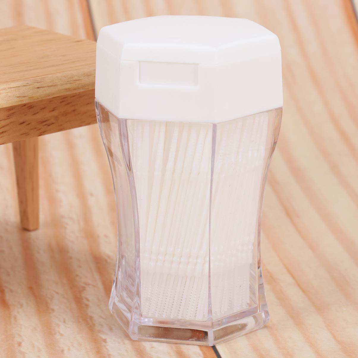 EXCEART Exceart 200Pcs Plastic Toothpick Double-Head Dental Toothpicks Oral Sticks Interdental Picks Brush Interdental Floss Cleaners for Household (White)