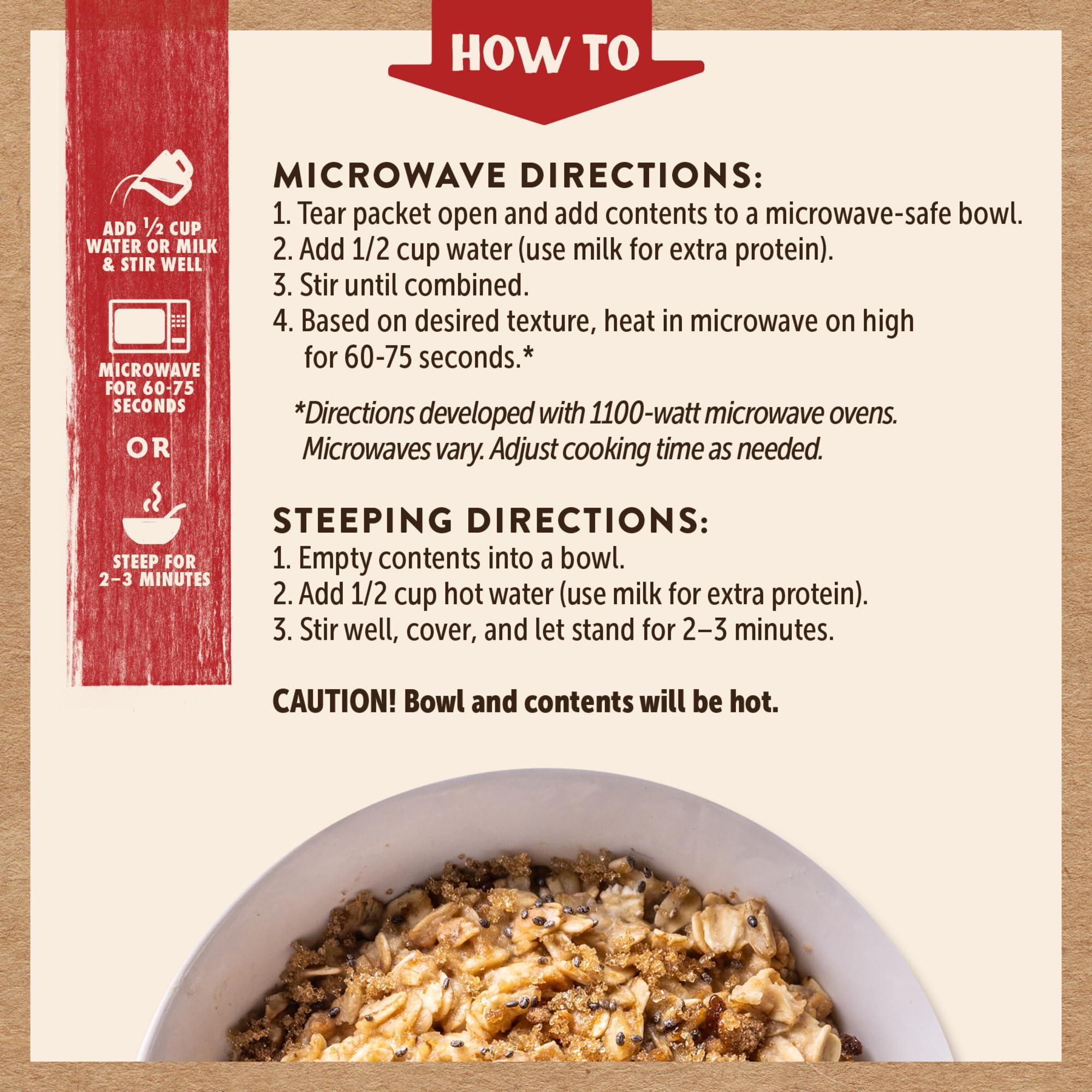 Kodiak Cakes Kodiak Cakes Peak Instant Oatmeal Packets, Maple Brown Sugar, High Protein,100% Whole Grains, 6 box with 4 packets each (Total of 24 packets)
