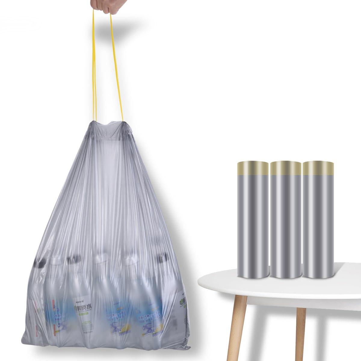 TYI Trash Bags, Drawstring, 45 Count 8 Gallon Trash Bags/Garbage Bags, Wastebasket Liners for Bathroom Bedroom Office Trash Can