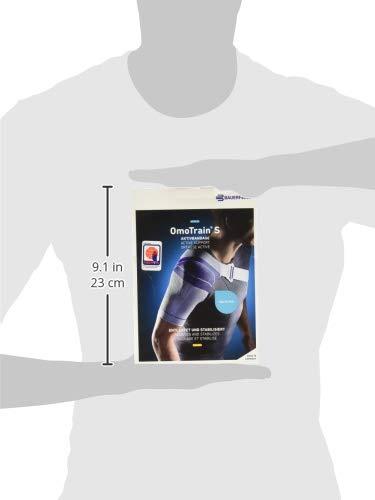 Bauerfeind Bauerfeind OmoTrain S Shoulder Support, Left 1, Titanium/Gray with Blue Accents