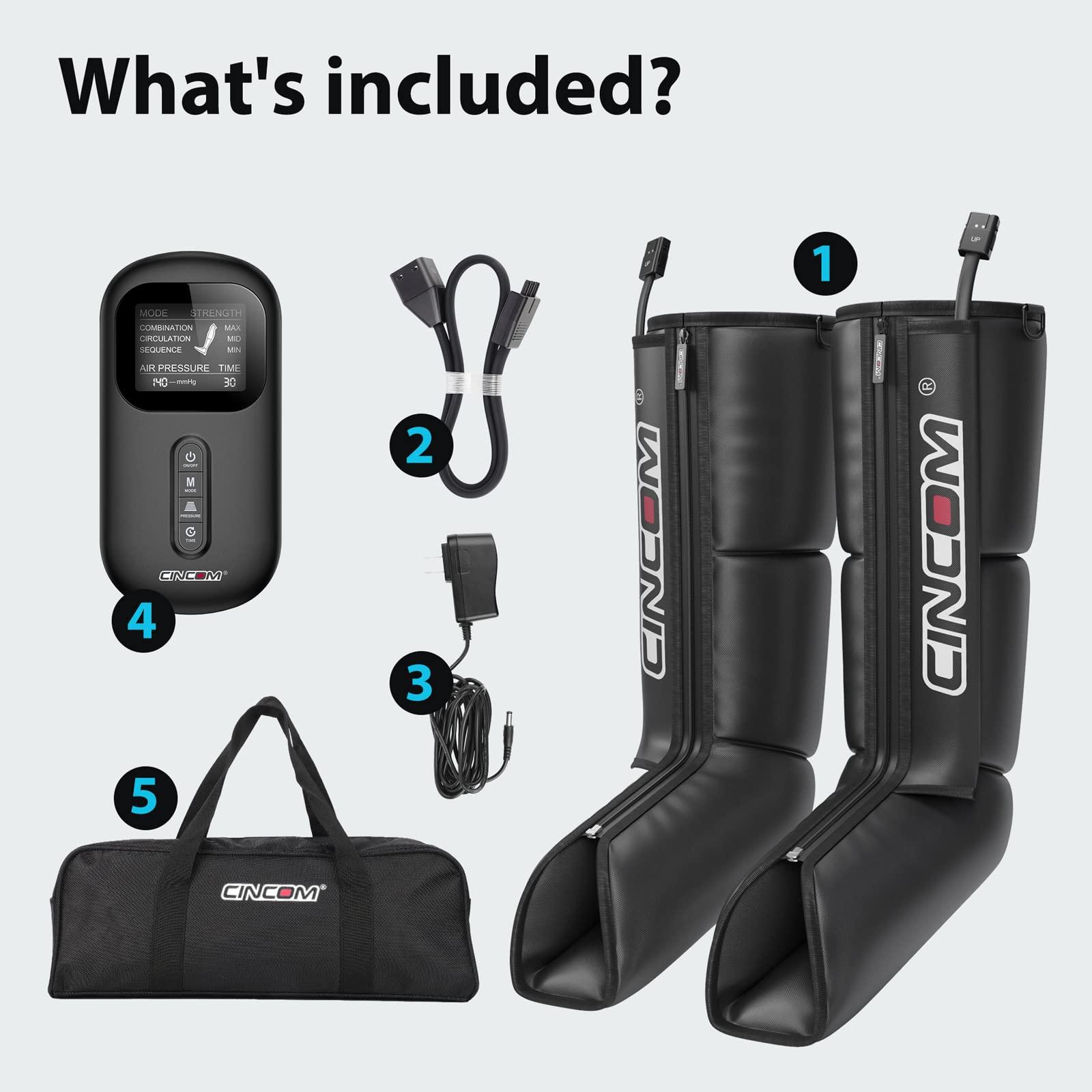 CINCOM CINCOM Leg Massager for Circulation and Pain Relief, Air Compression Boots Helpful for Relaxation, Swelling and Edema Gifts for Mom and Dad Athletes Recovery - FSA HSA Eligible