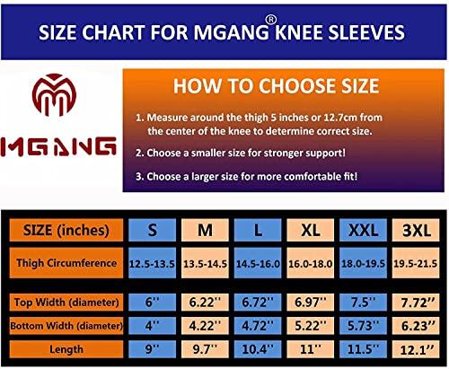 MGANG Knee Compression Sleeves, 1 Pair, Can Be Worn Under Pants, 20-30mmHg Strong Support Knee Brace for Unisex, Knee Support for Meniscus Tear, Arthritis, Pain Relief, Injury Recovery, Daily Wear, Black L