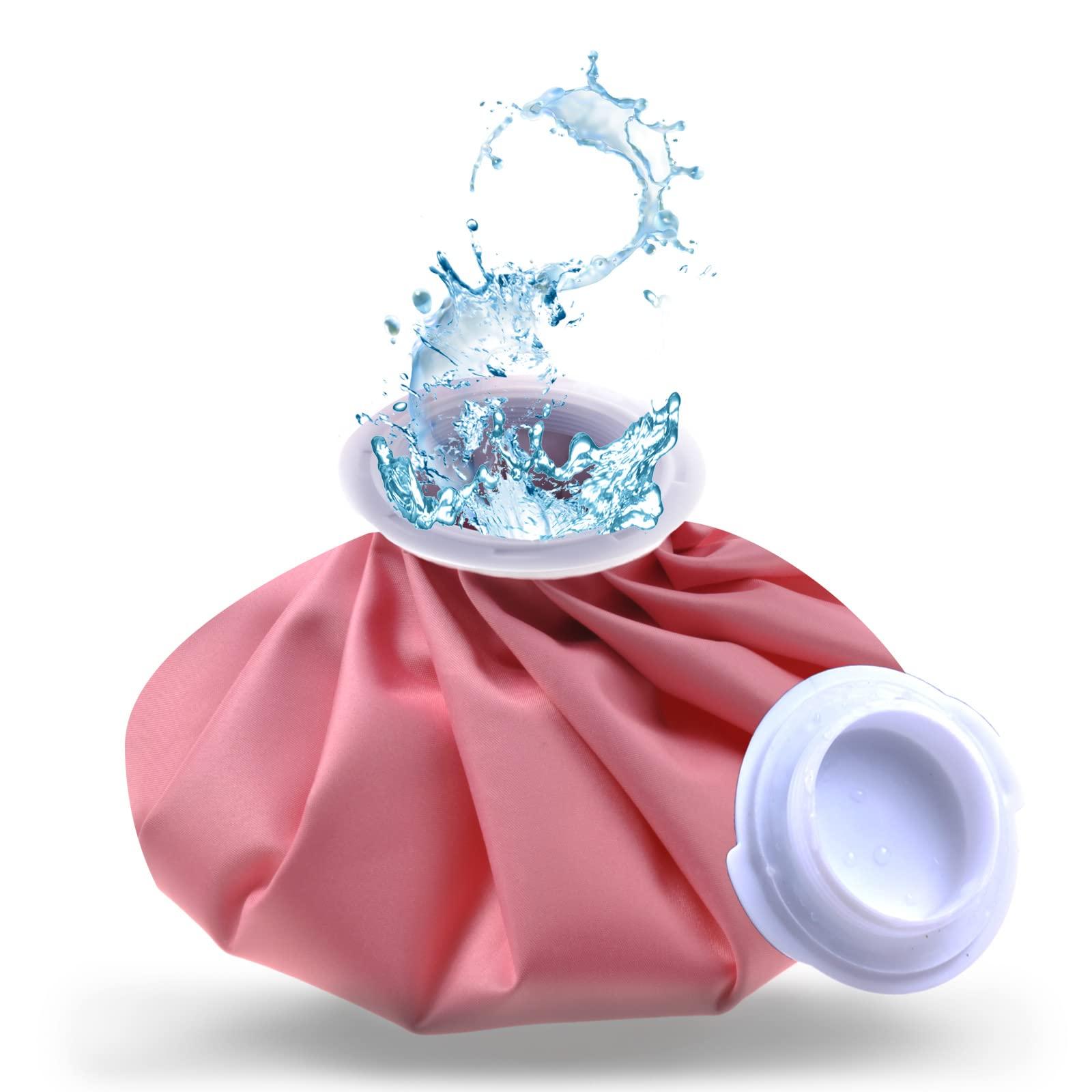 Fythao Ice Bag, Ice Packs for Injuries Reusable 9\", Hot Water Bag for Pain Relief, Hot & Cold Therapy, Cold Pack Pink