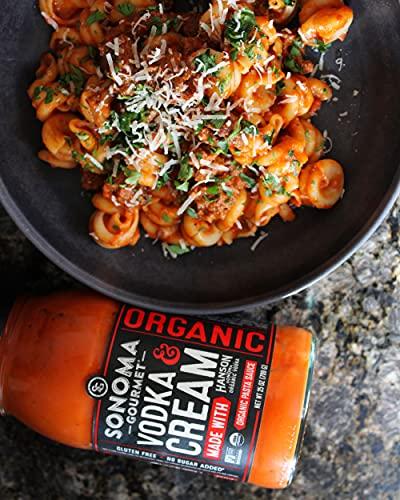 Sonoma Gourmet Sonoma Gourmet Vodka & Cream Pasta Sauce | USDA Organic, Non-GMO, Gluten-Free and No Sugar Added | Made Fresh Ingredients | 25 Ounce Jars (Pack of 2)