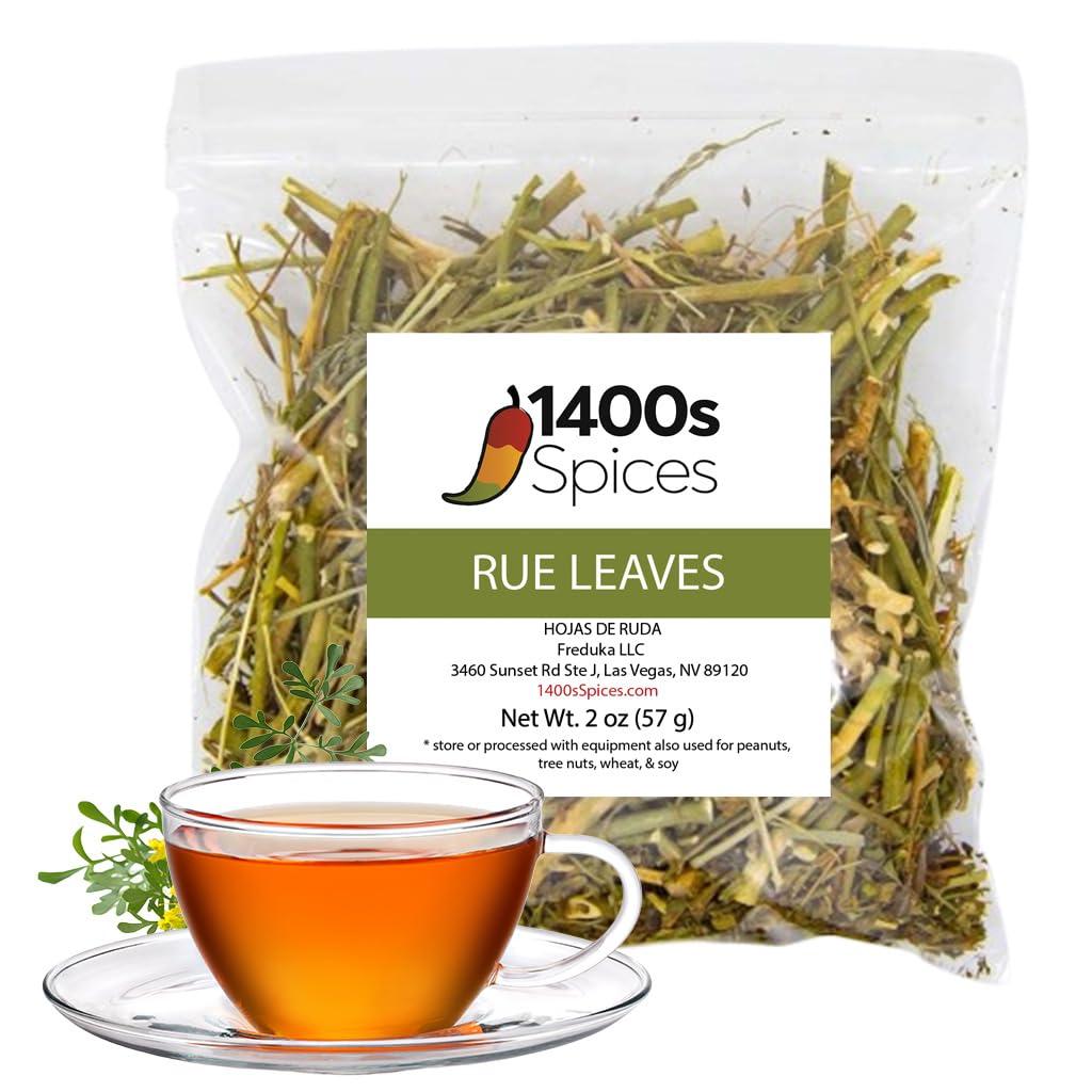 1400S SPICES 2oz Rue Herb Dried Leaves and Stalks, Ruda Seca en Hojas y Ramas by 1400s Spices