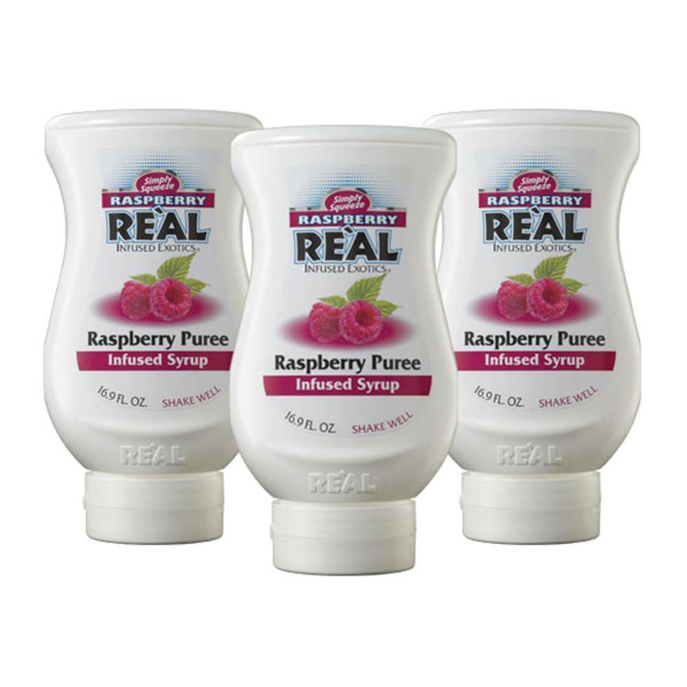 Rel Infused Exotics Raspberry Rel Infused Exotics, Raspberry Puree Infused Syrup, 16.9 FL OZ Squeezable Bottle (Pack of 3)