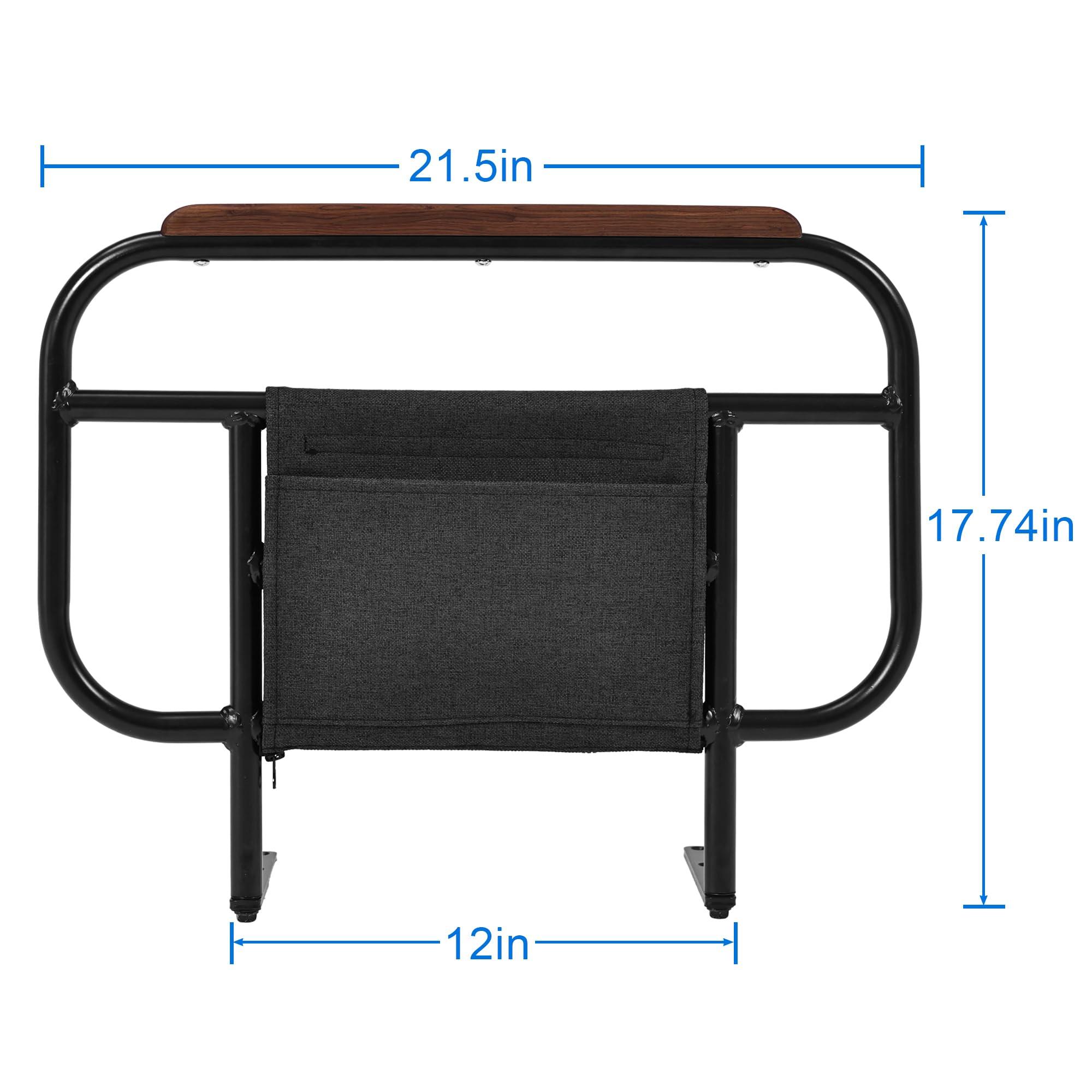 Skuehod Bed Side Rails for Adjustable Bed Base Pull Up Assist, Fit Wooden Base Only, for Mattress Under 12 Inches, Set of 2