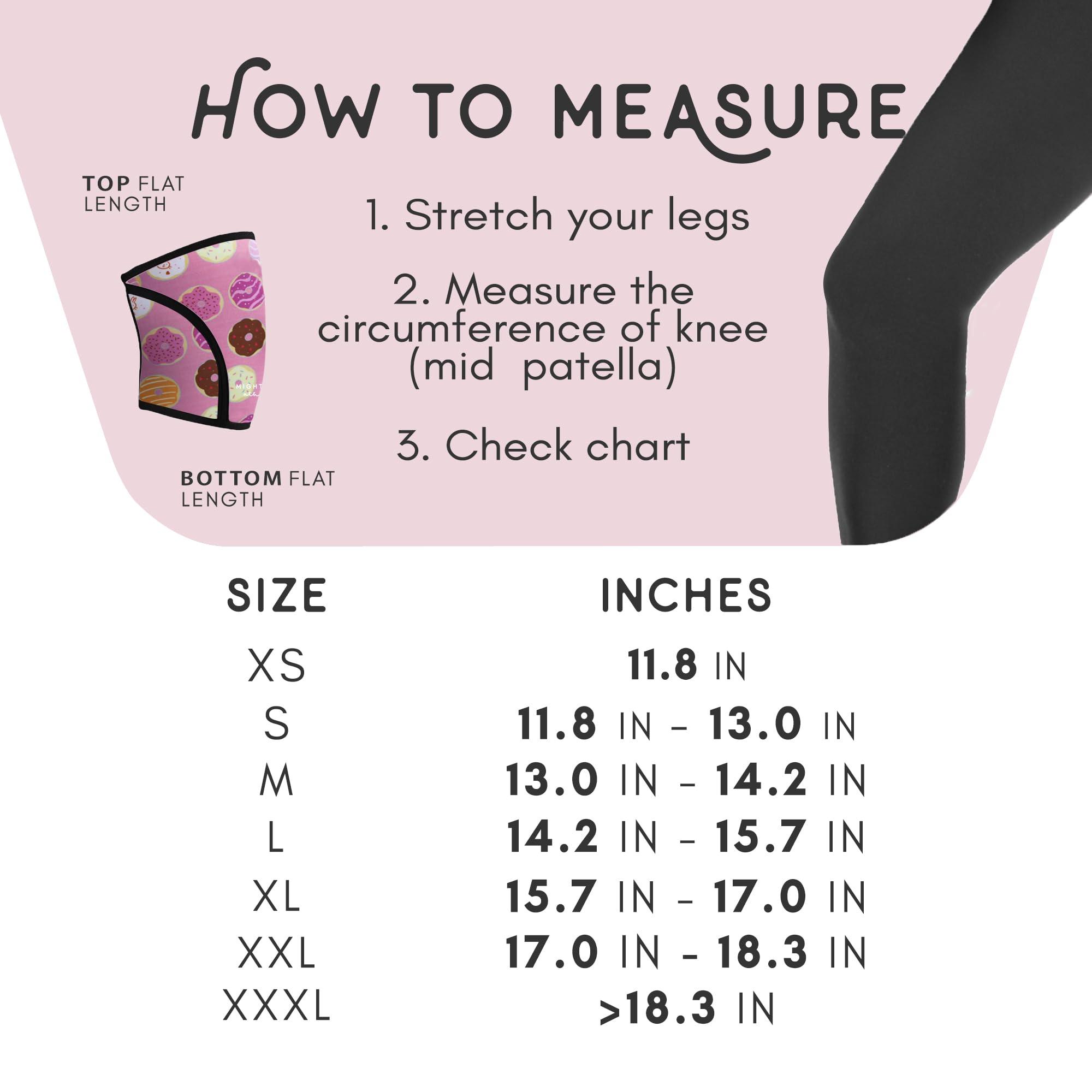 Mighty Buns Mighty Buns 7mm Neoprene Knee Sleeves Pink Donut V2 Medium (1 Pair) - Cute High Performance Knee Sleeves, Knee Compression & Support for Weightlifting, Powerlifting, Squatting for Women and Men