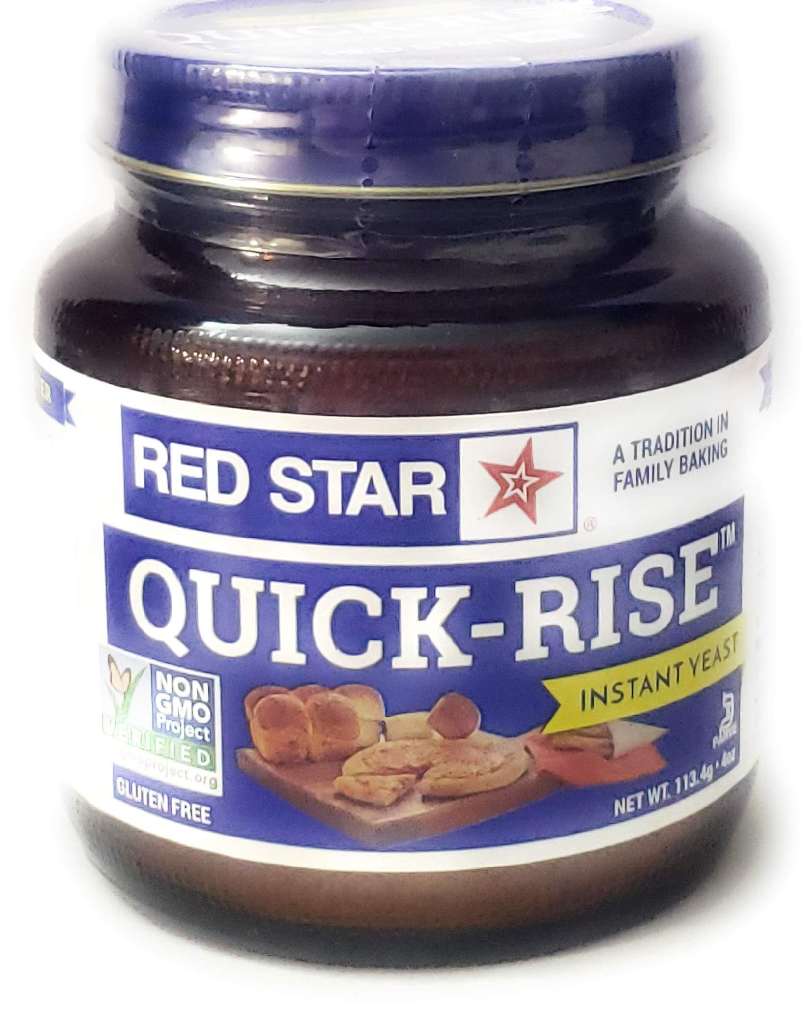 LYC/RSYC Red Star Quick Rise Yeast, For use in your oven or bread machine, 2012 Chef\'s Best Taste Award, 4 oz Jar (Pack of 2)