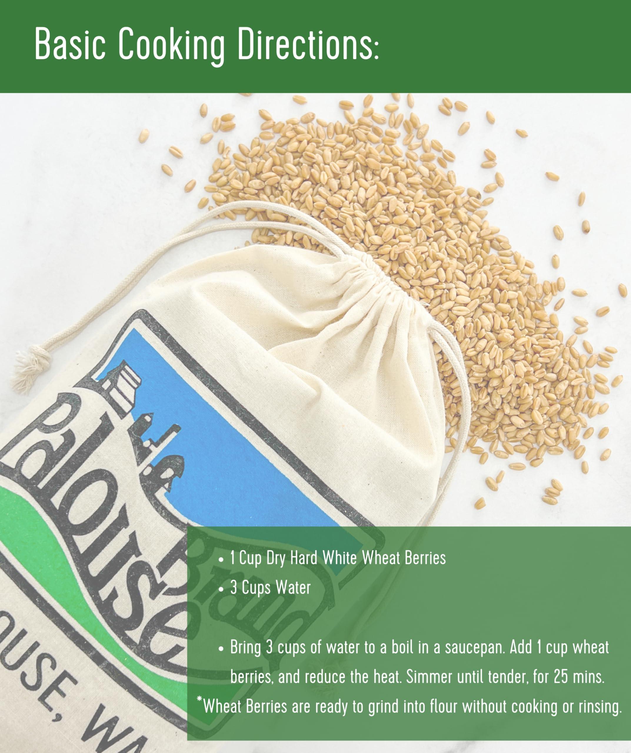 Palouse Brand Certified Glyphosate Residue Free Hard White Wheat Berries | 1 lb Pouch | 100% Non-Irradiated | Kosher Parve | USA Grown | Field Traced