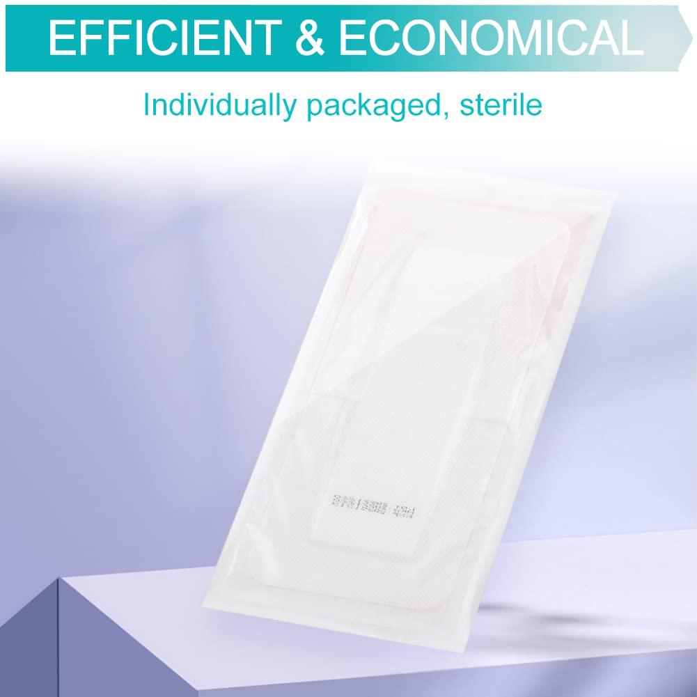 GoToHere Breathable Waterproof Adhesive Island Dressing for Knee/Hip Replacement Wound Incisions Bandages Bordered Gauze 4\"X10\" with 2\"x8\" Non Stick Pad No More Wounds Sticking Pack of 10