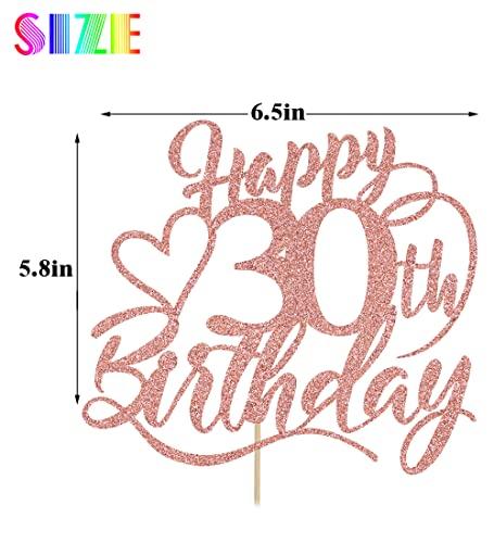 BIABISD Happy 30th Birthday Cake Topper for 30th Men and Women Birthday Party Decorations ? Cheers to 30 Years Cake Decoration (30)