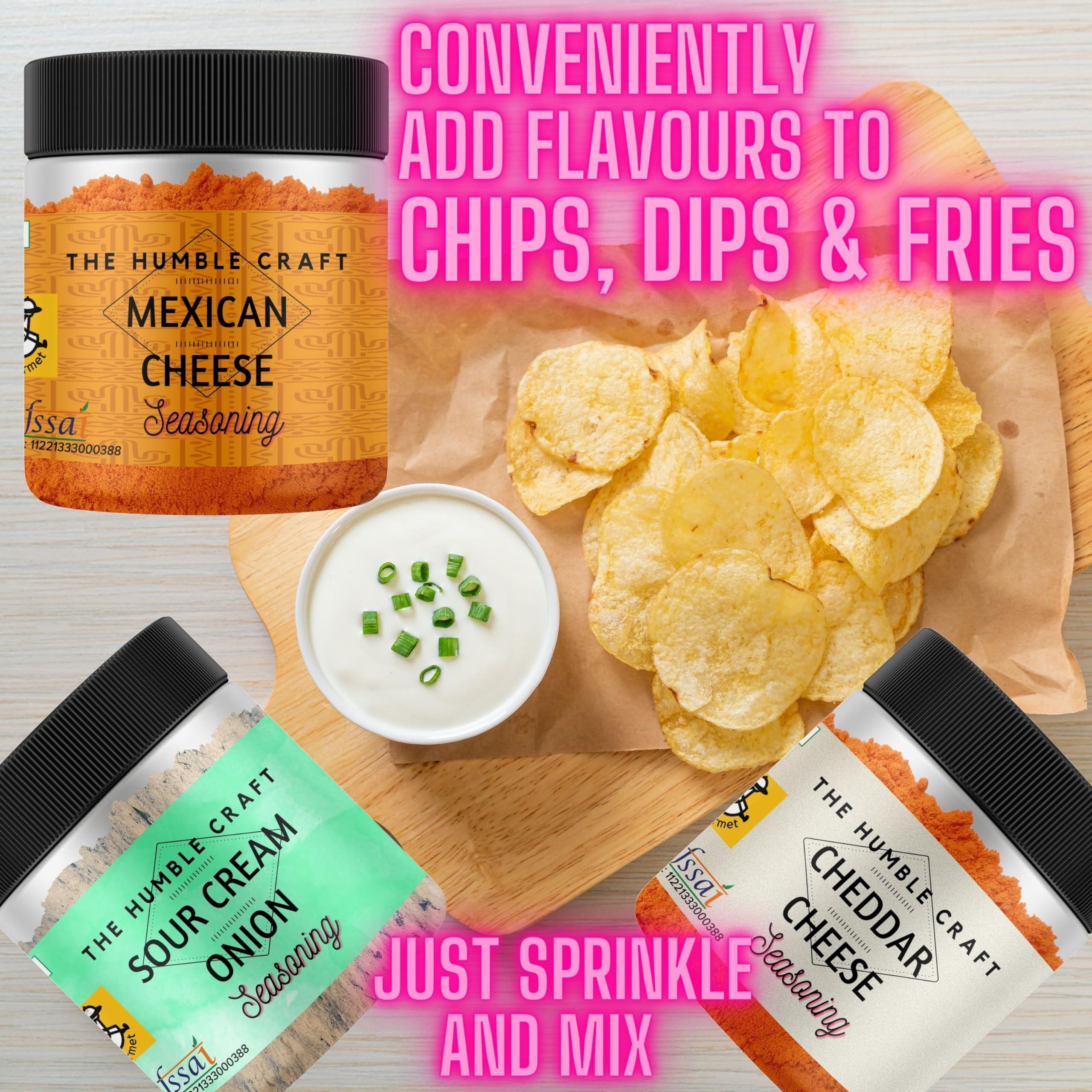 The Spice Rack Mexican Cheese Seasoning Powder (Sprinkle on Popcorn, Fajita, Fries, Taco / Tacos, Nachos, Tortillas, Burrito, Enchilada & other Mexican Snacks | Cheese Flavouring Powder, Taste and Aroma Enhancer | E