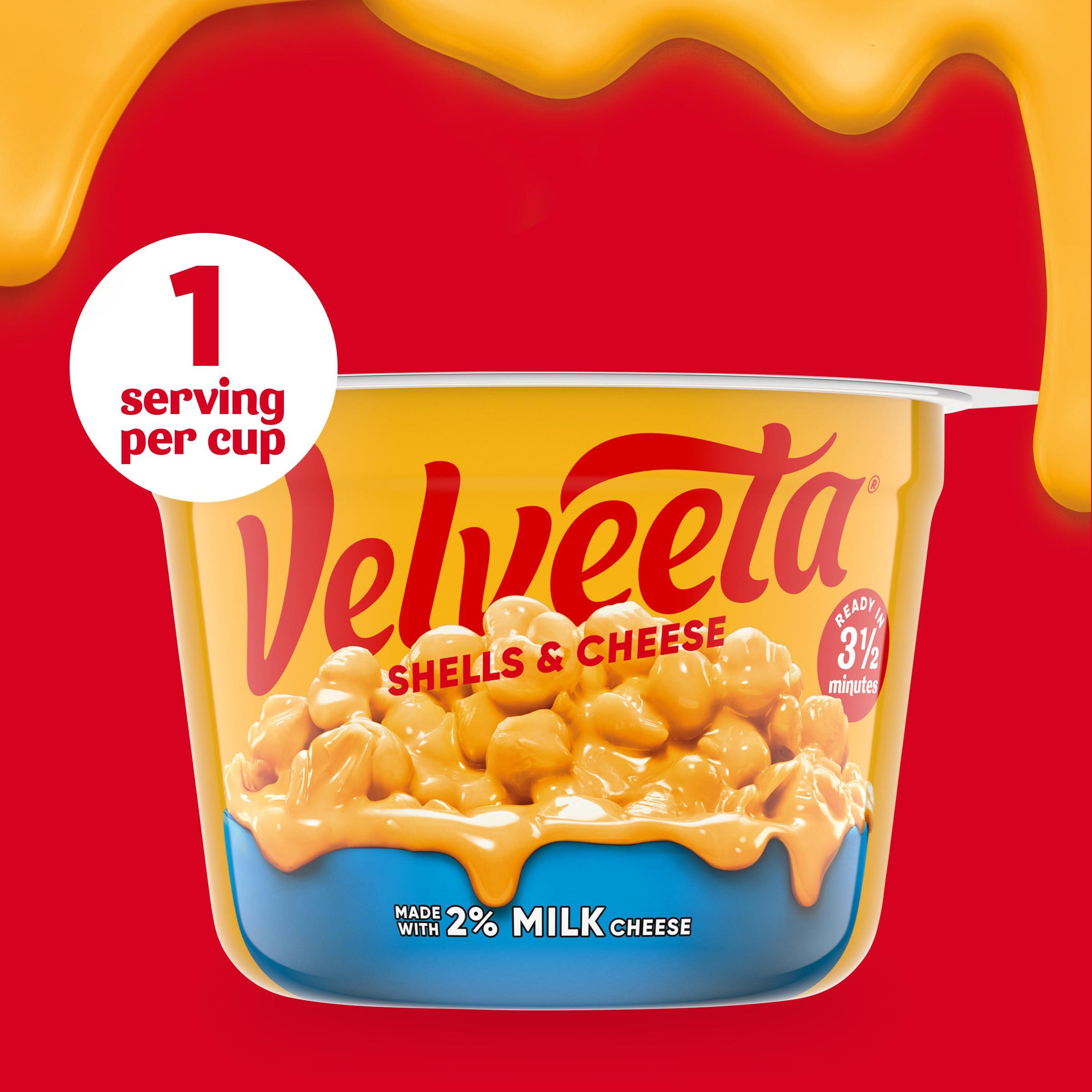 Velveeta Velveeta Shells & Cheese Microwaveable Shell Pasta with 2% Milk Cheese, 4 ct Pack, 2.19 oz Cups