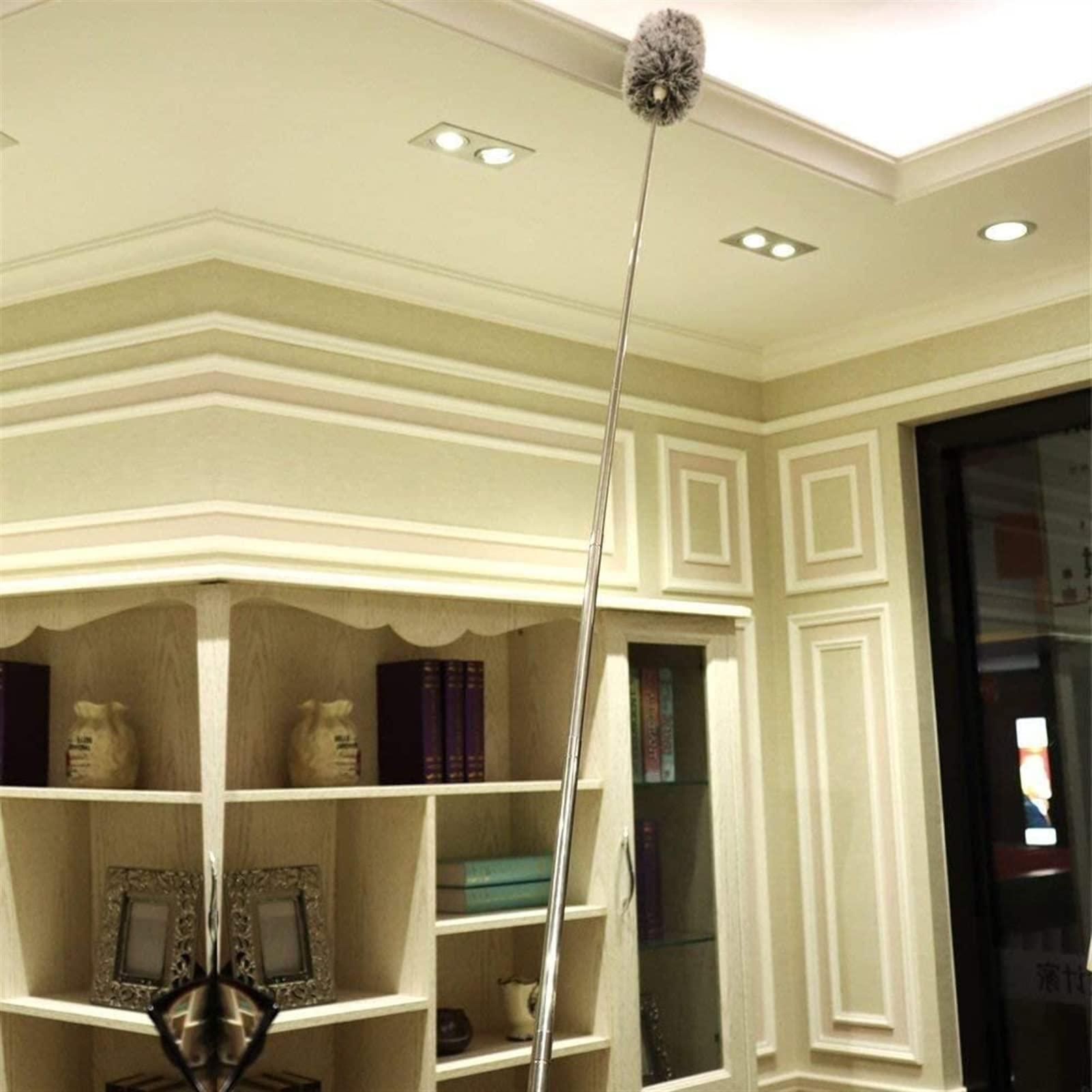 Seamue Feather Duster Extra Long Microfiber Duster with Telescoping Extension Pole Bendable Washable Head Lint Free Duster