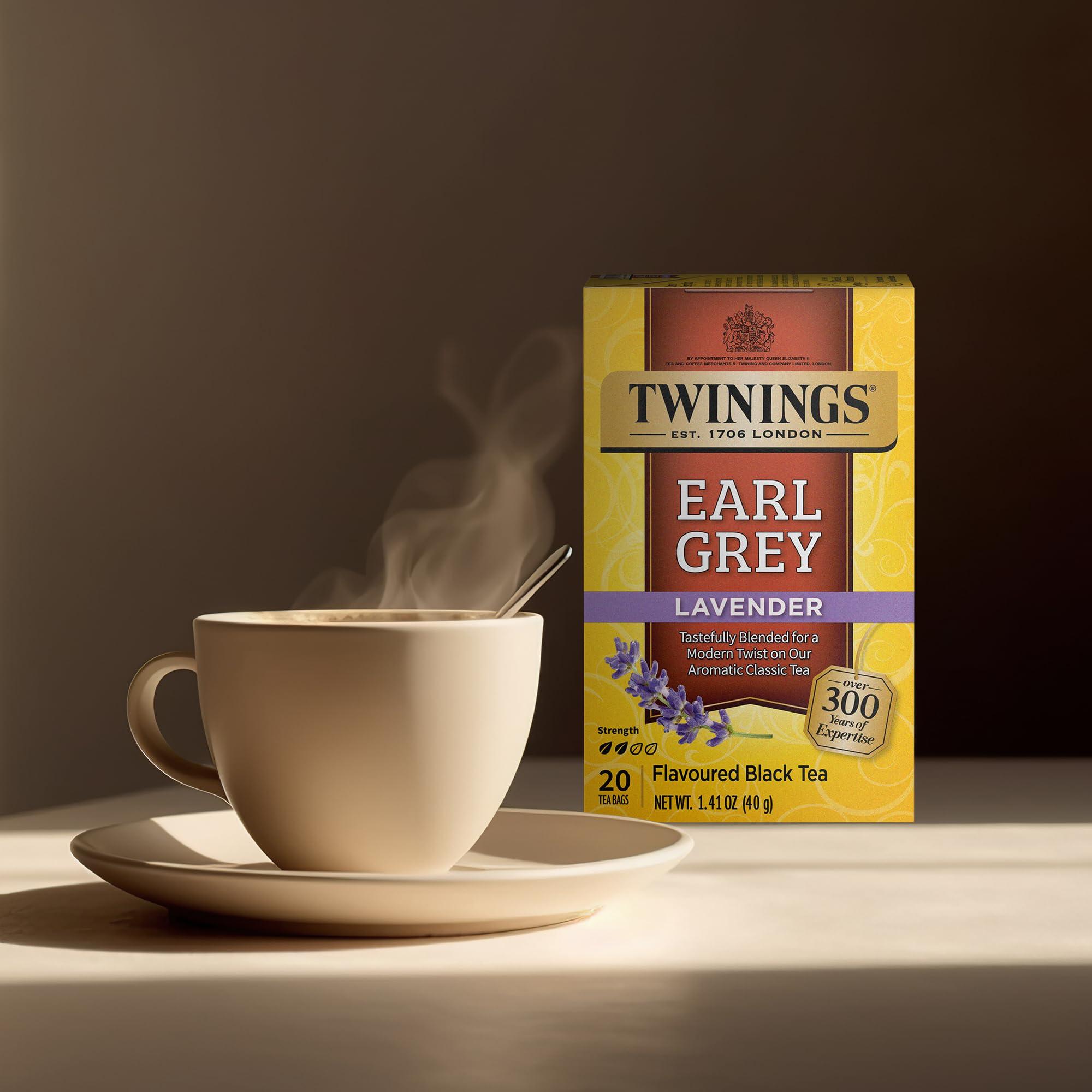 Twinings Twinings Earl Grey Lavender Tea 2-Pack Caffeinated Black Tea Blend, Individually Wrapped Tea Bags, 20 Count Each