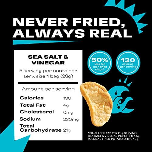 popchips Popchips Potato Chips, Sea Salt & Vinegar, 4ct 5.0oz Share Bags, Low-Calorie, Gluten Free, Salty Snacks for Adults and Children, Non-GMO, Vegan & Kosher Friendly, 130 Calories Per Serving