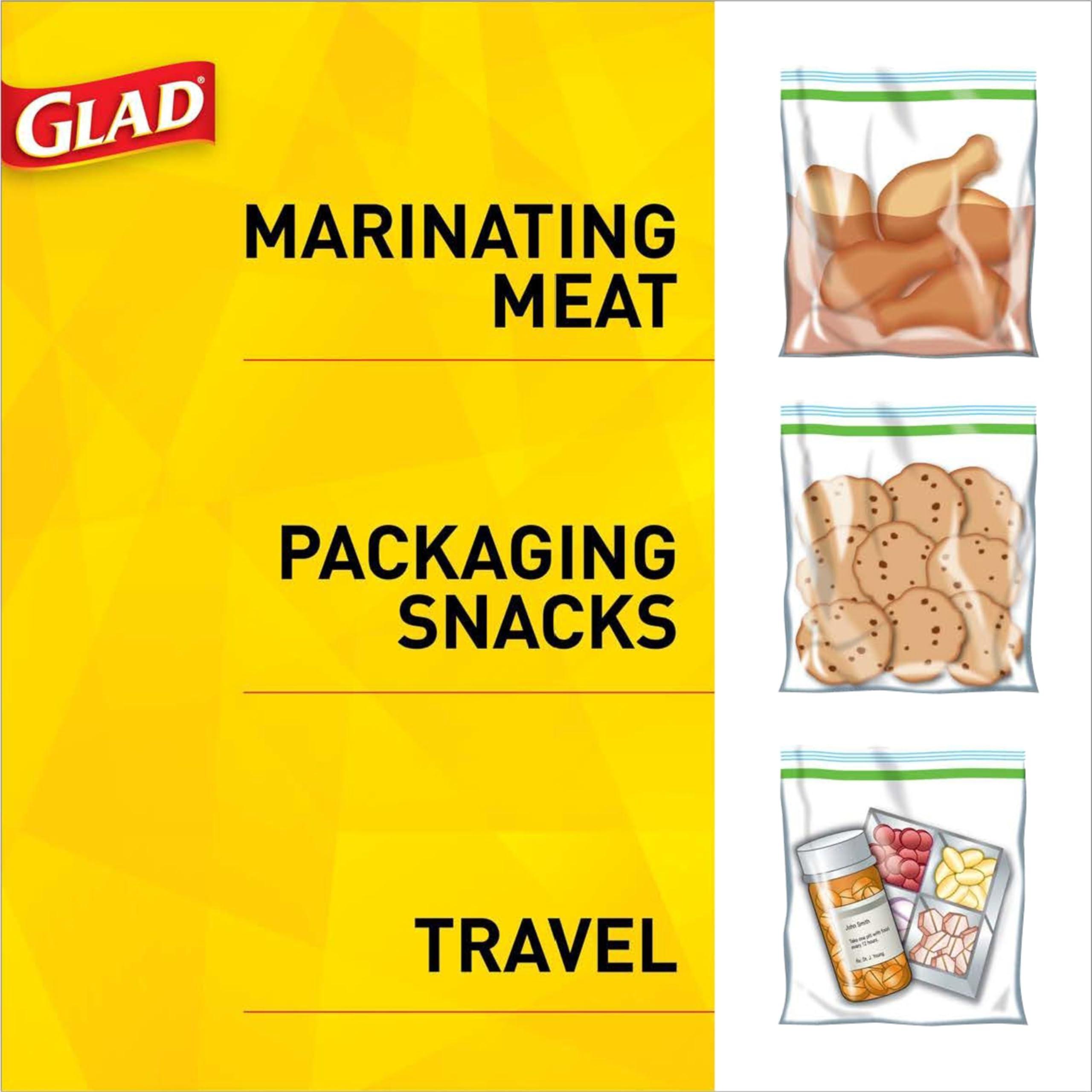 Glad Glad Zipper Food Storage Plastic Bags - Quart - 50 Count, Pack of 4
