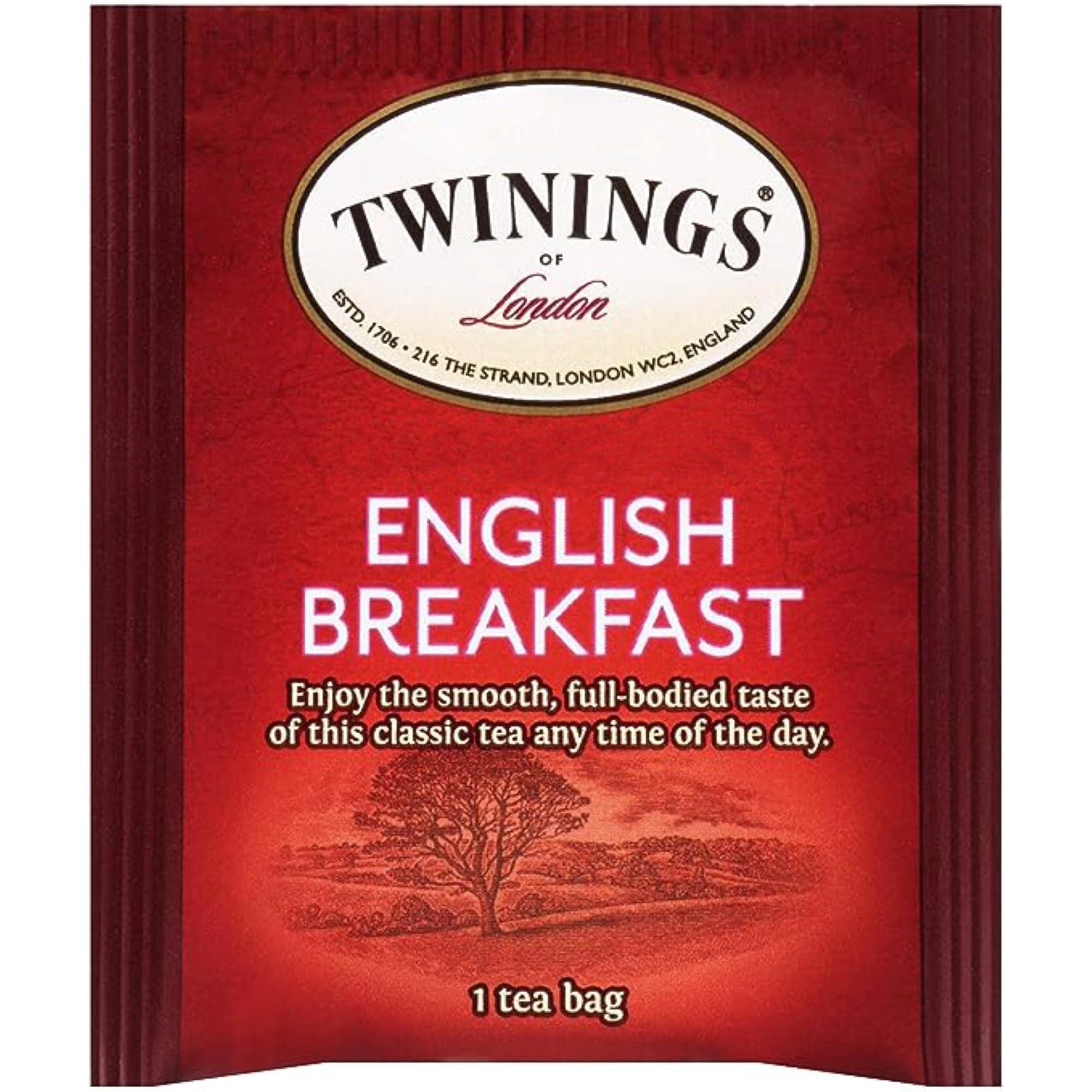 Twinings Twinings English Breakfast Black Tea Individually Wrapped Bags, 25 Count (Pack of 6), Flavourful, Robust Black Tea, Caffeinated, Enjoy Hot or Iced | Packaging May Vary