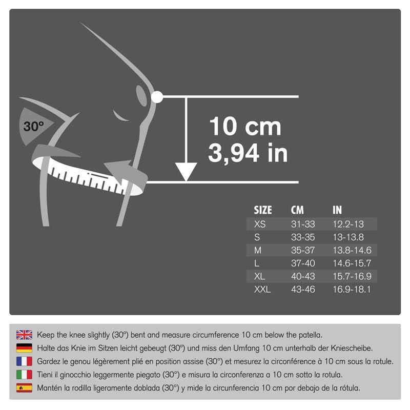 Rehband Rehband Rx Knee Sleeve Power Max, 1 piece, knee support 7mm neoprene, strongman, heavy lifting, longest knee sleeve, Colour:Black, Size:XS