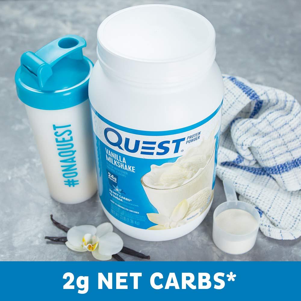 Quest Nutrition Quest Nutrition Vanilla Milkshake Protein Powder; 24g of Protein; 1g of Sugar; Low Carb; Gluten Free; 3 Pound, 43 servings